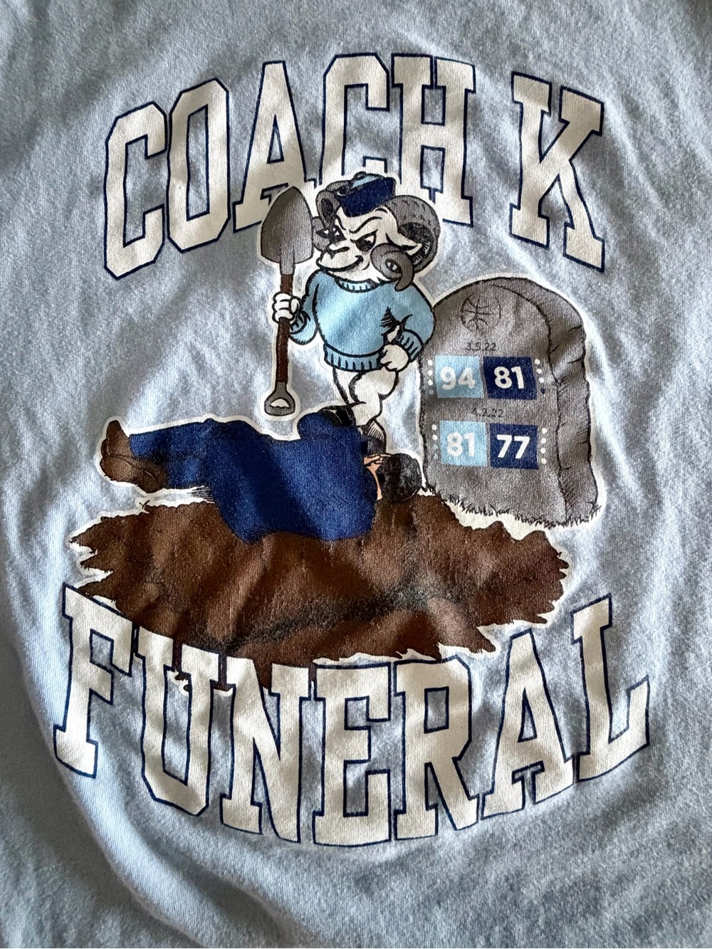 Men’s UNC “Coach K Funeral” Tee - Light Blue - XL